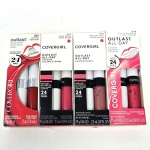 NOS NIB COVERGIRL OUTLAST ALL-DAY LIP COLOR 4 COLORS CUSTOM NUDES MAKEUP BEAUTY